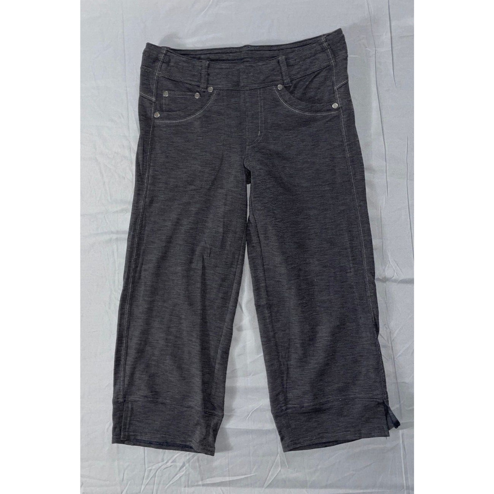 KUHL Pull On Crop 5-Pocket Jean Style Ponte Knit Pants. Heather Gray, Size 2 GUC